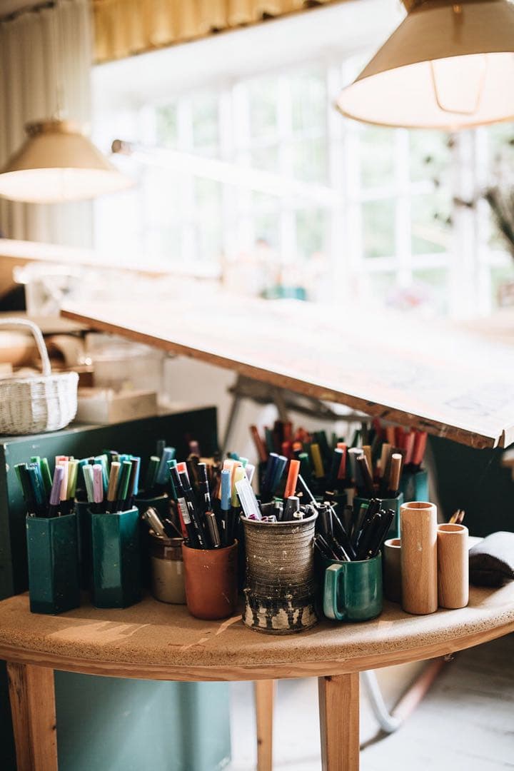 1970S スタジオライン Bjorn Wiinblad 花瓶 白磁×金彩　魔笛