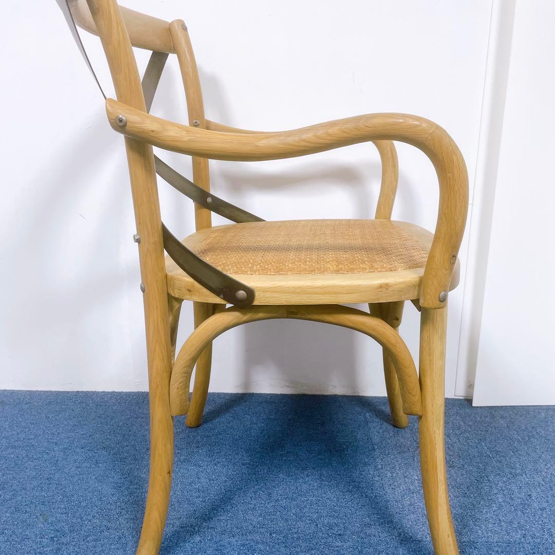 関家具 クラッシュゲート クロスバック ダイニングチェア アームチェア 椅子 籐