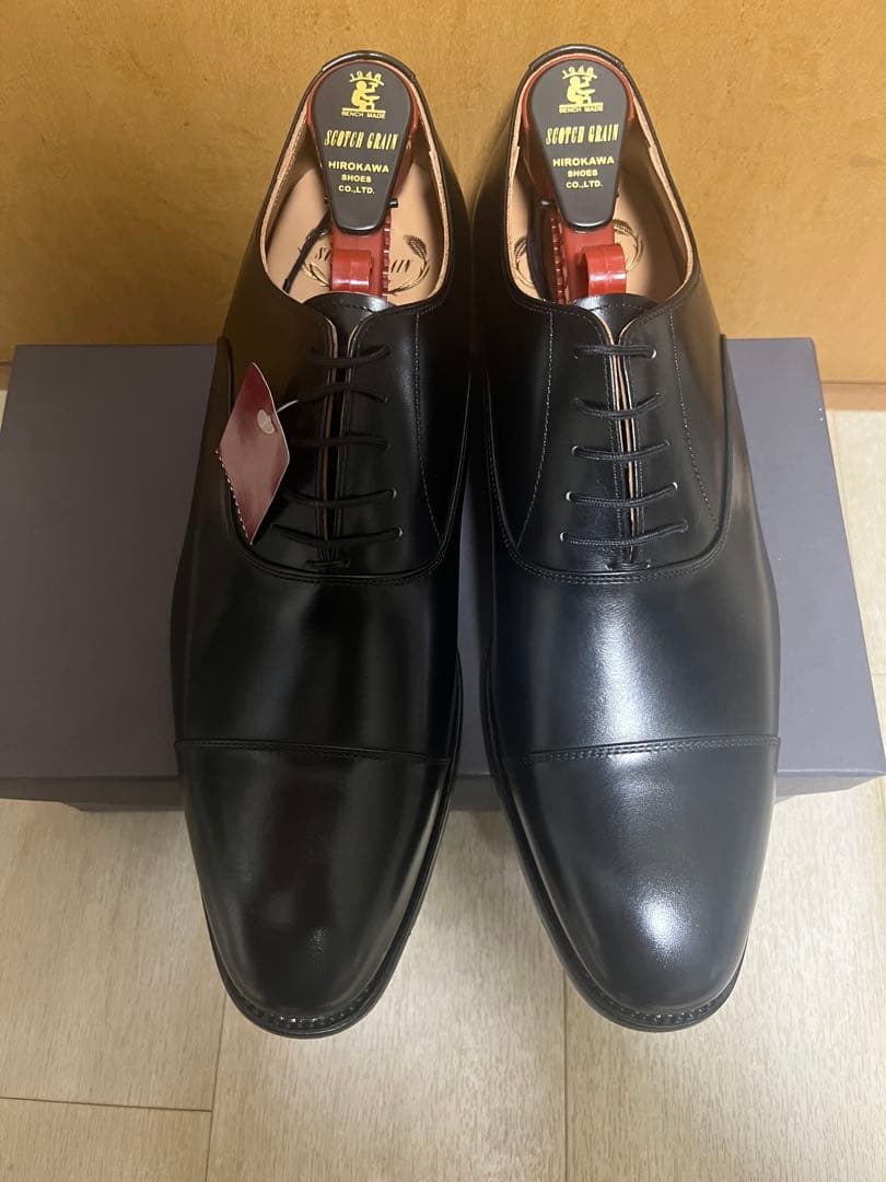 スコッチグレイン　HA-9106 ブラック　ストレートチップ　アノネイボカルー革