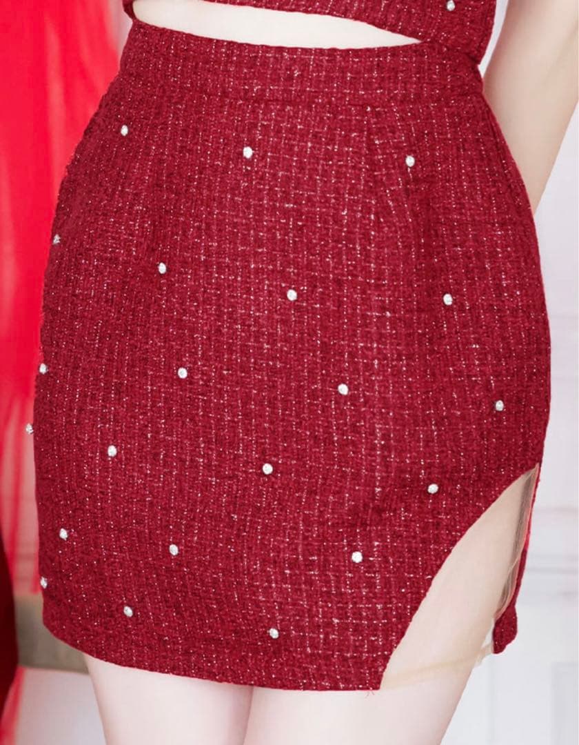 Jewels ビジューツイードセットアップドレス