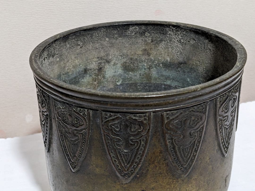 ♦江戸 幕末 明治初期 三ツ足 香炉 火入 銅器 銅製 真鍮 唐銅 唐金 骨董品