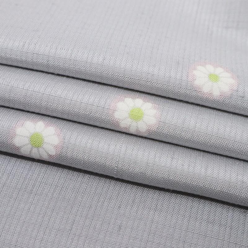 《スイ★特選◆紬■小さな花の染め模様◆グレー◆袷正絹着物◆TH12-8》