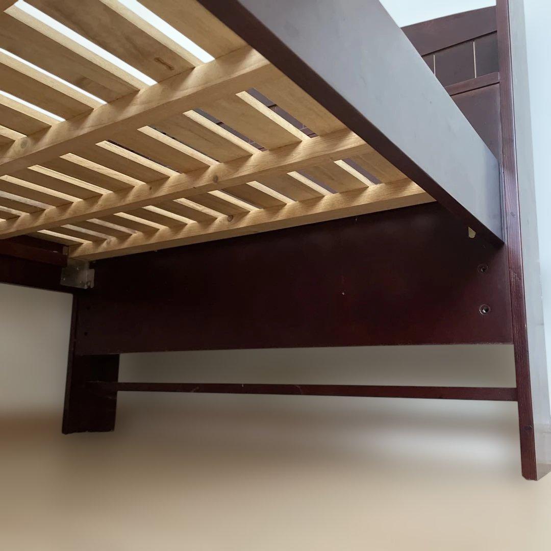 シングルベッド すのこベッド 長さ短め 木目調 高さ調整可能100V2口付き