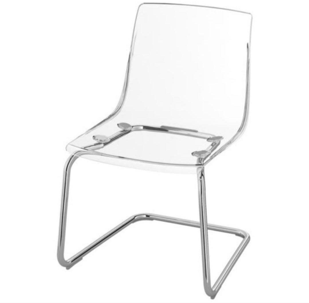 新品未使用IKEA トービアスTOBIAS チェア透明椅子クロムメッキ即日発送