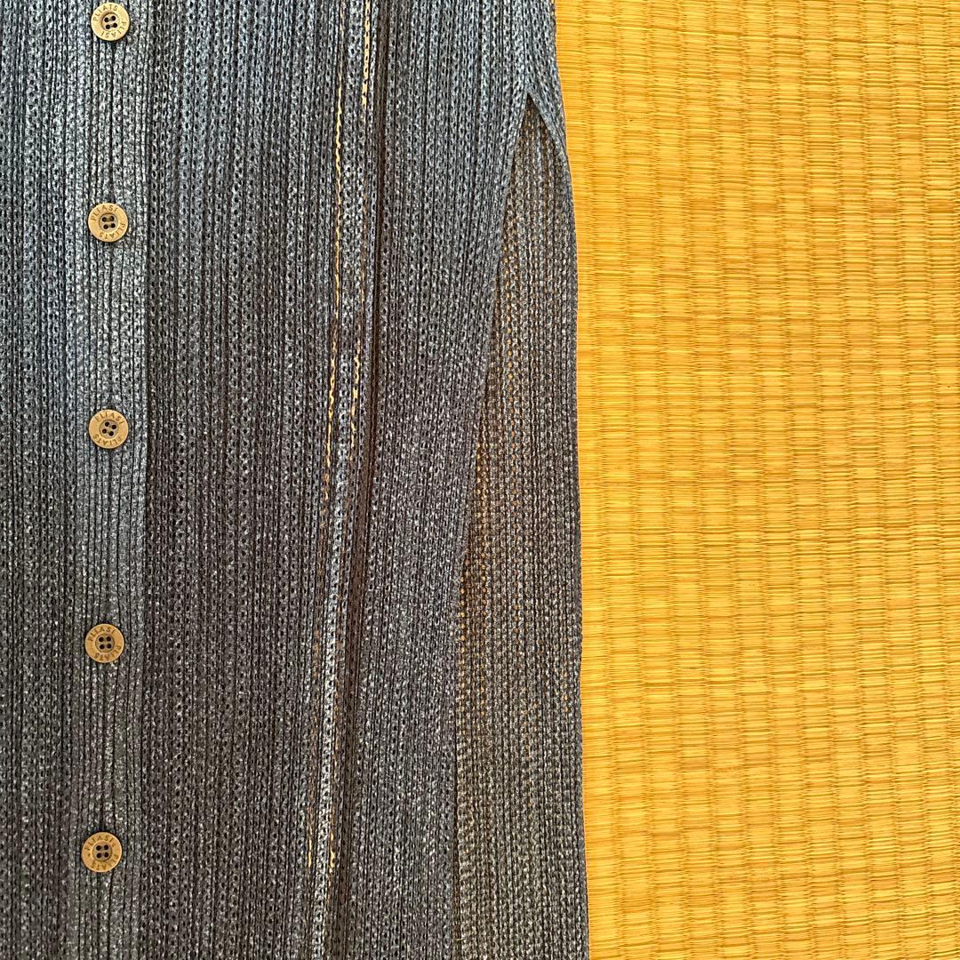 PLEATS PLEASE イッセイミヤケ デニム転写 カーディガン