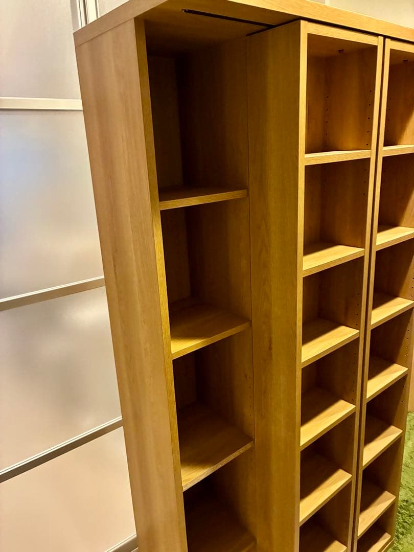 美品 ニトリ Wスライド本棚(M BS003 LBR)
