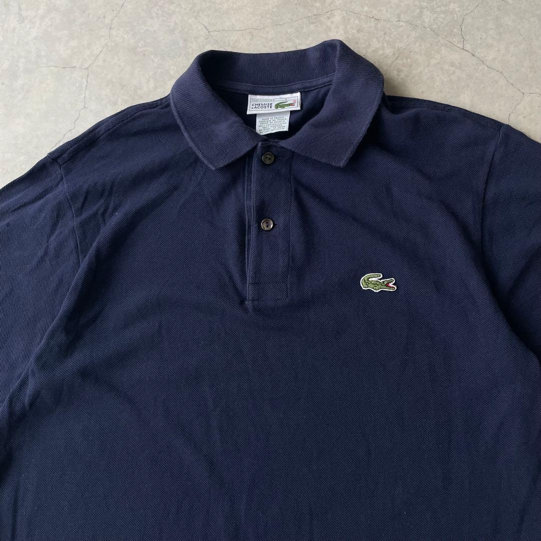 80's LACOSTE ラコステ ポロシャツ ネイビー フランス製