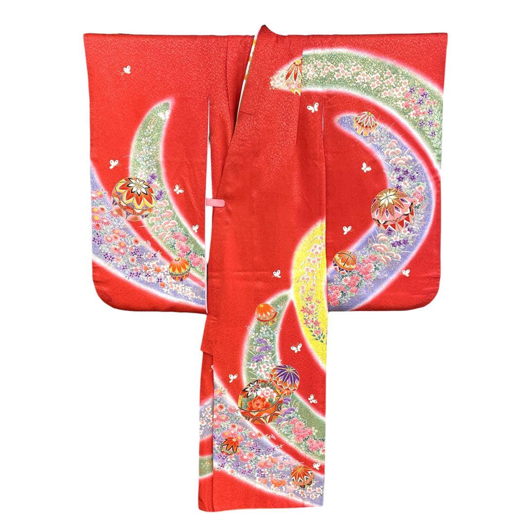 ◎mk-2290　七五三　女の子　着物・襦袢セット　7歳　　1-27