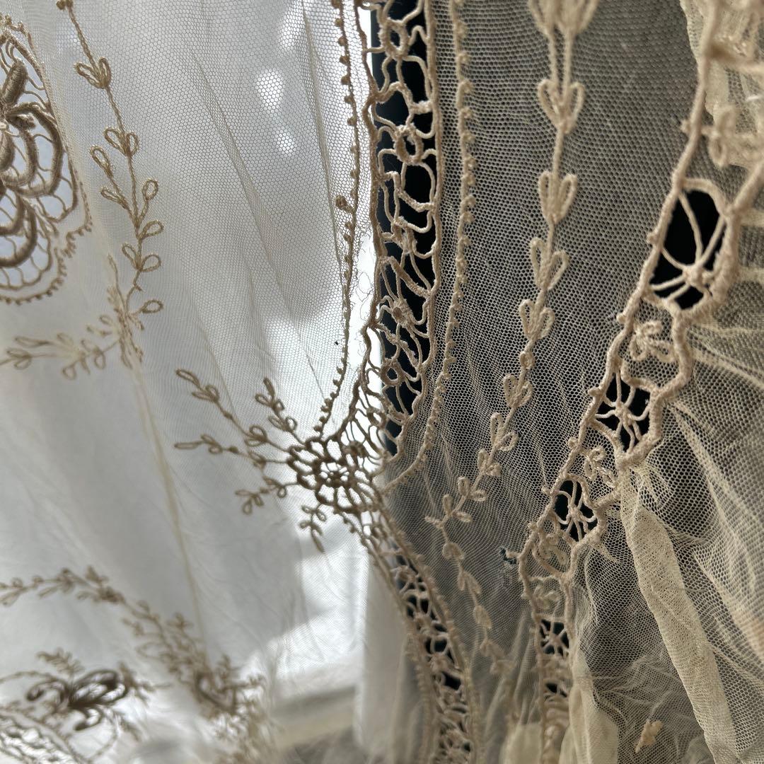 アンティークフランス　レースベッドスプレッド2枚セット