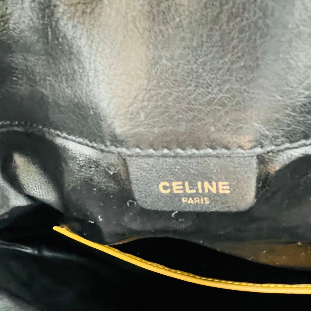 【人気】Celine セリーヌ　クラッチバッグ マカダム オールレザーブラック