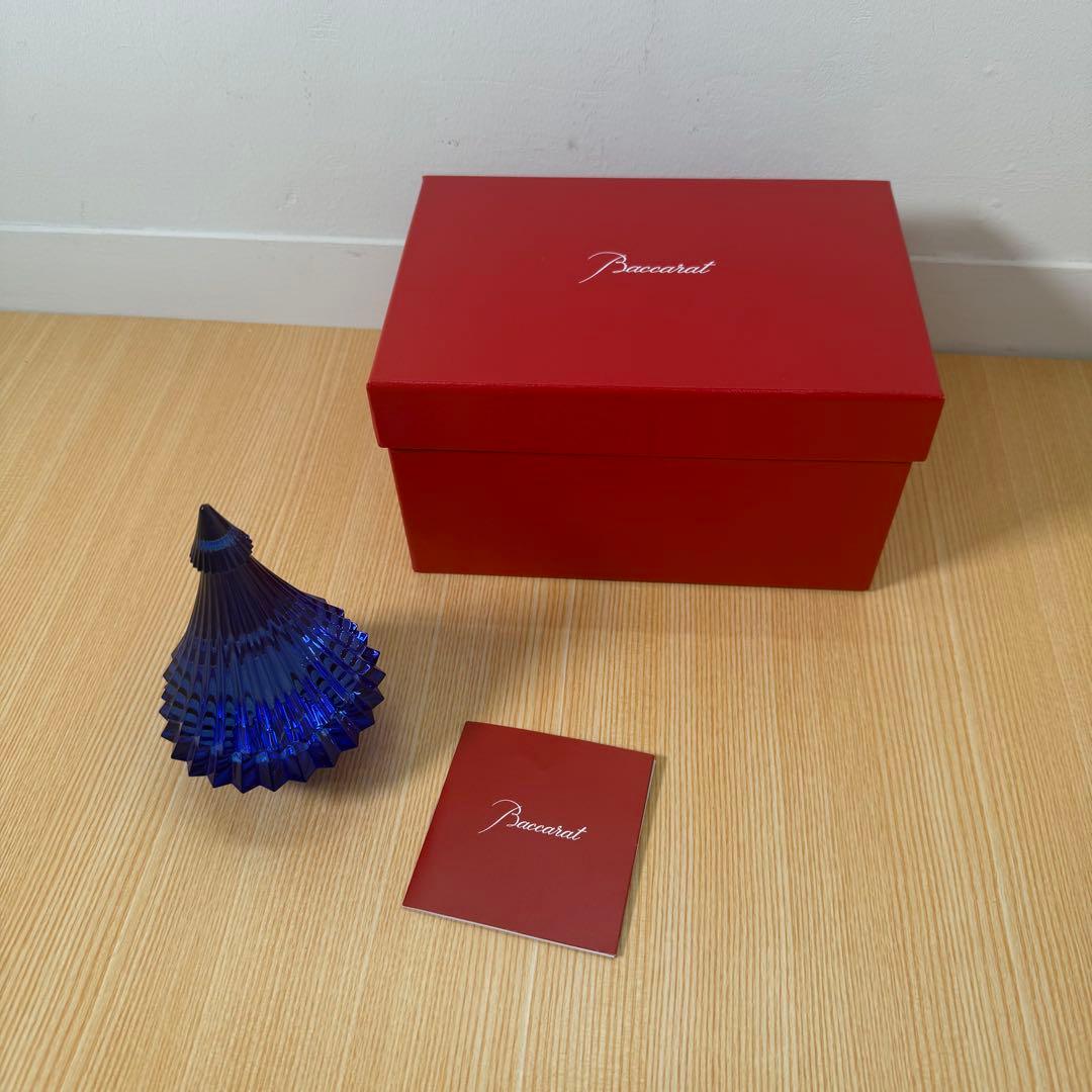 美品　Baccarat バカラ　クリスマスツリー フランス ノエル ブルー