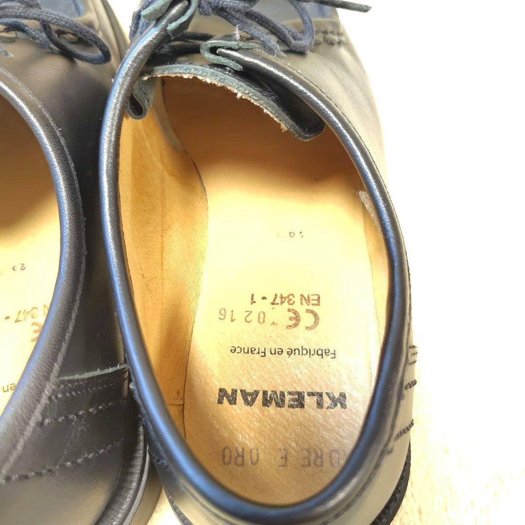 極美品 クレマン パドロール チロリアンシューズ モカシン ブラック 40 革靴