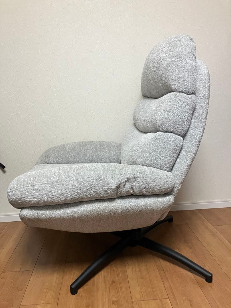 グレー ファブリック リクライニングチェア