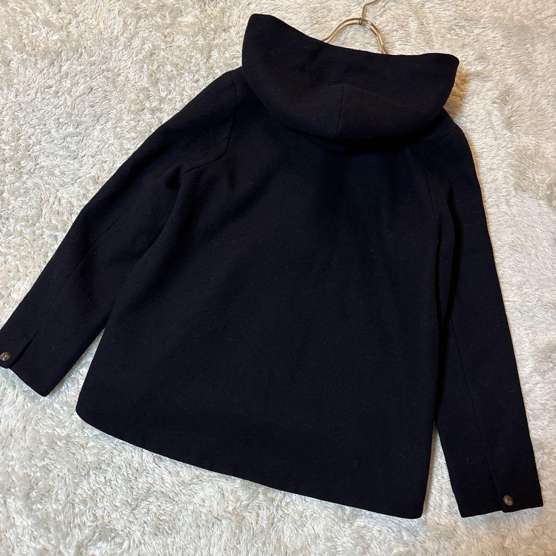 美品＊パラスパレス ウール フードメルトンコート ネイビー L 現行