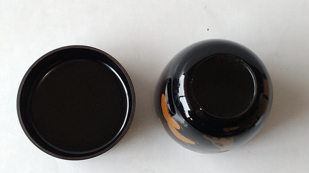 河畠宗琳 作 老松蒔絵 中棗 棗 共箱 蒔絵 螺鈿細工 漆器 漆芸 茶道具 新品