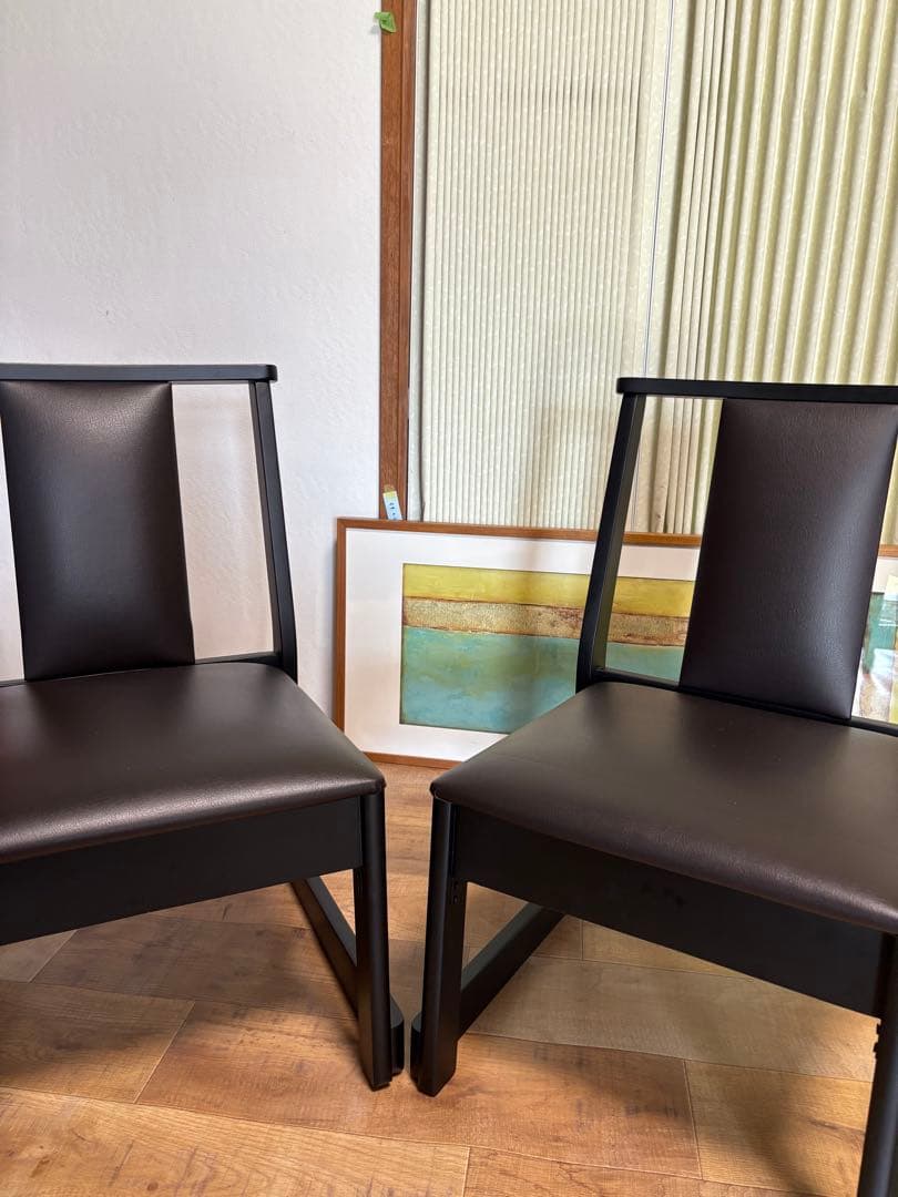 No3 木曽　本山漆器　ダイニングチェア2脚　業務用　低めの　和室にも