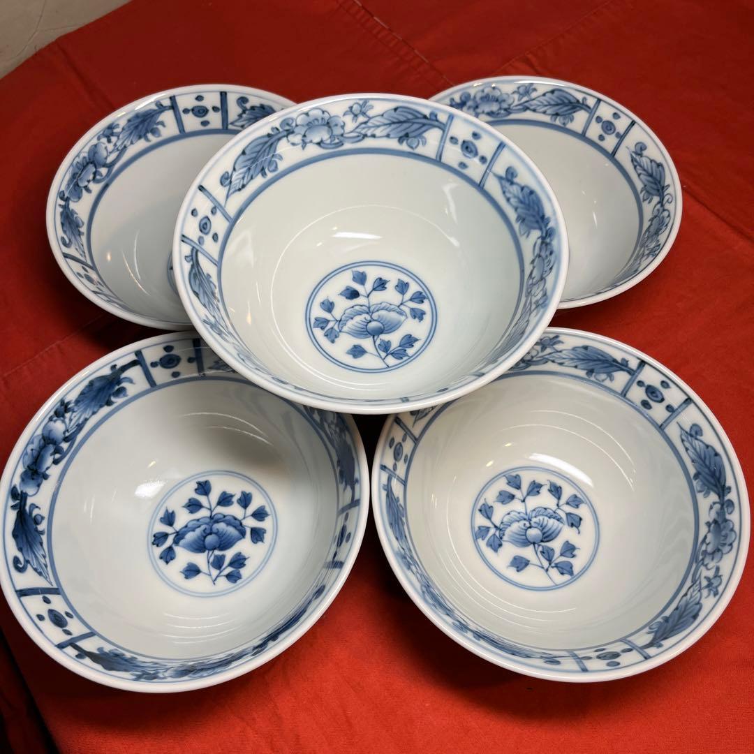 貞山窯「鳳凰絵大鉢」5客揃え