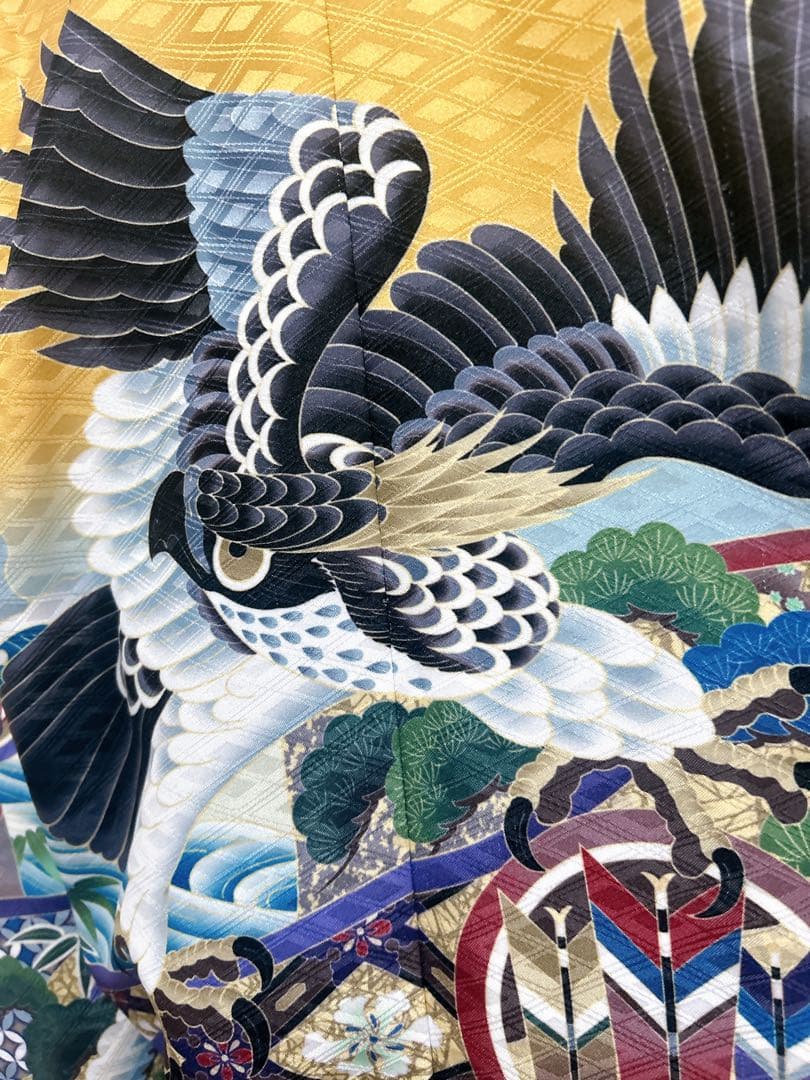 お買い得♡七五三　5歳　男の子　セット　一式　からし色　青　鷹