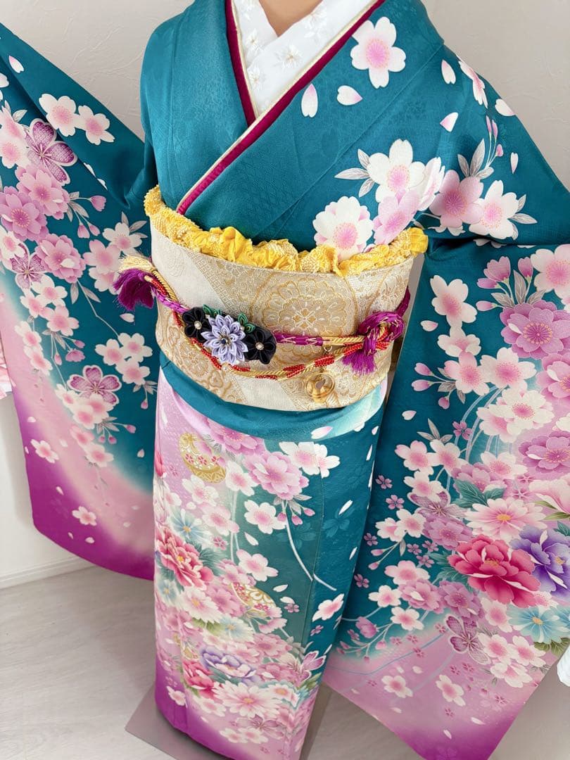 未使用に近い　正絹振袖　長襦袢