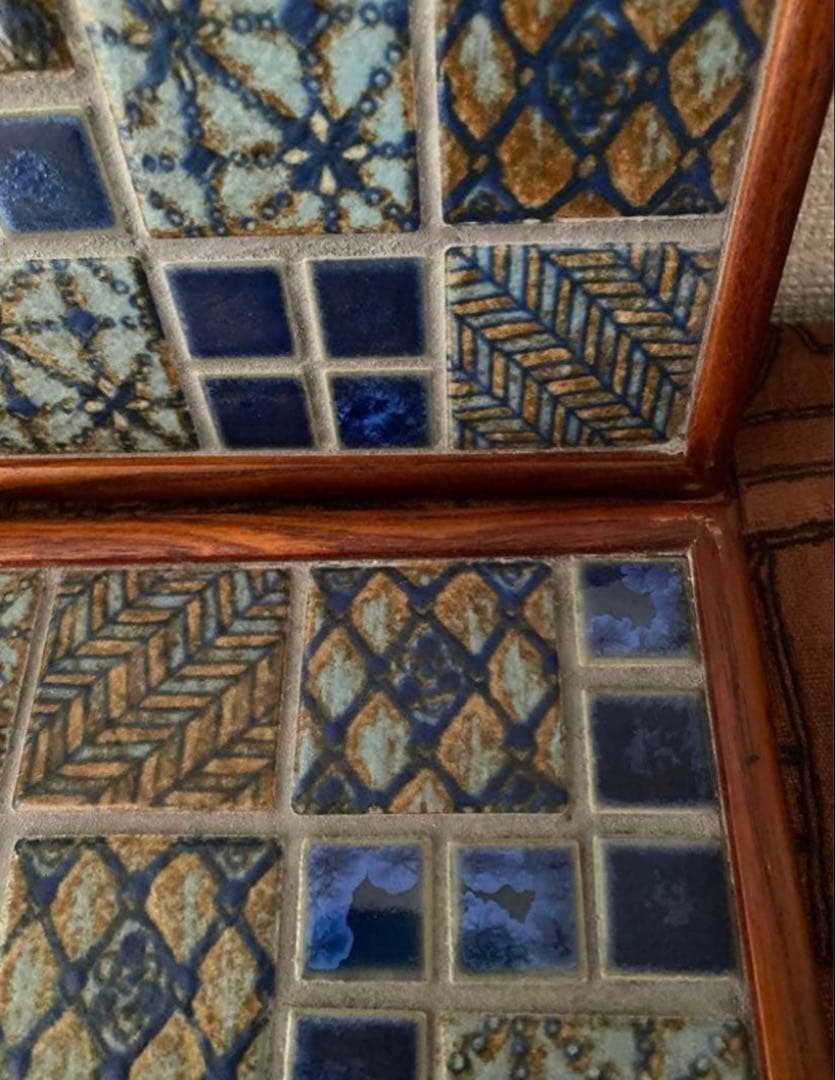 古道具　タイルトレー2枚セット①