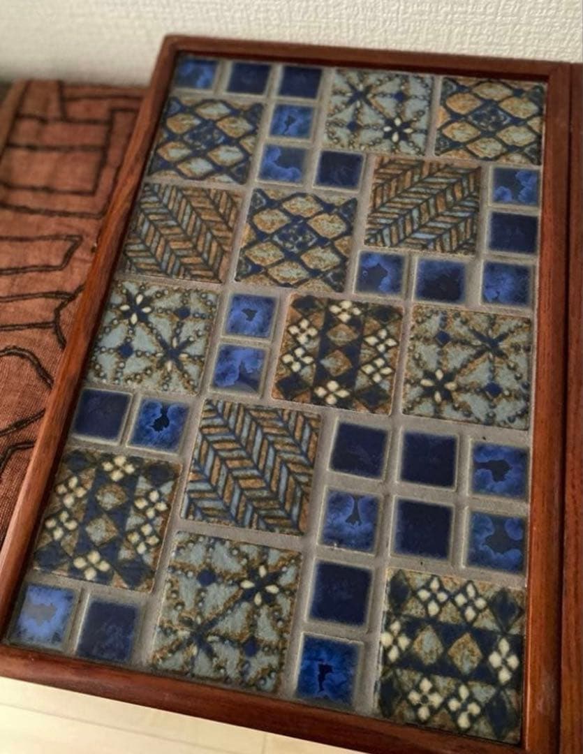 古道具　タイルトレー2枚セット①
