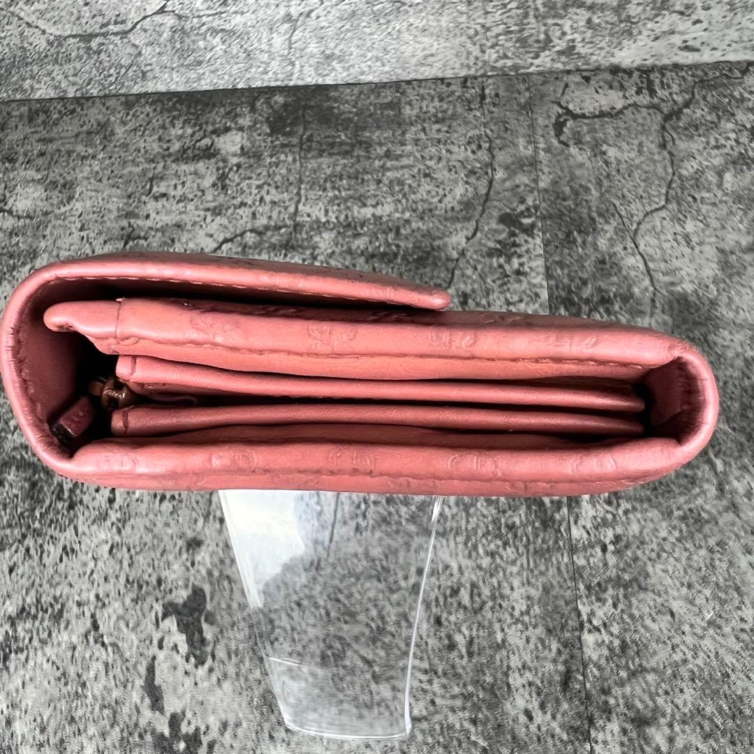 GUCCI マイクロGG シマ レザー 長財布 ピンク