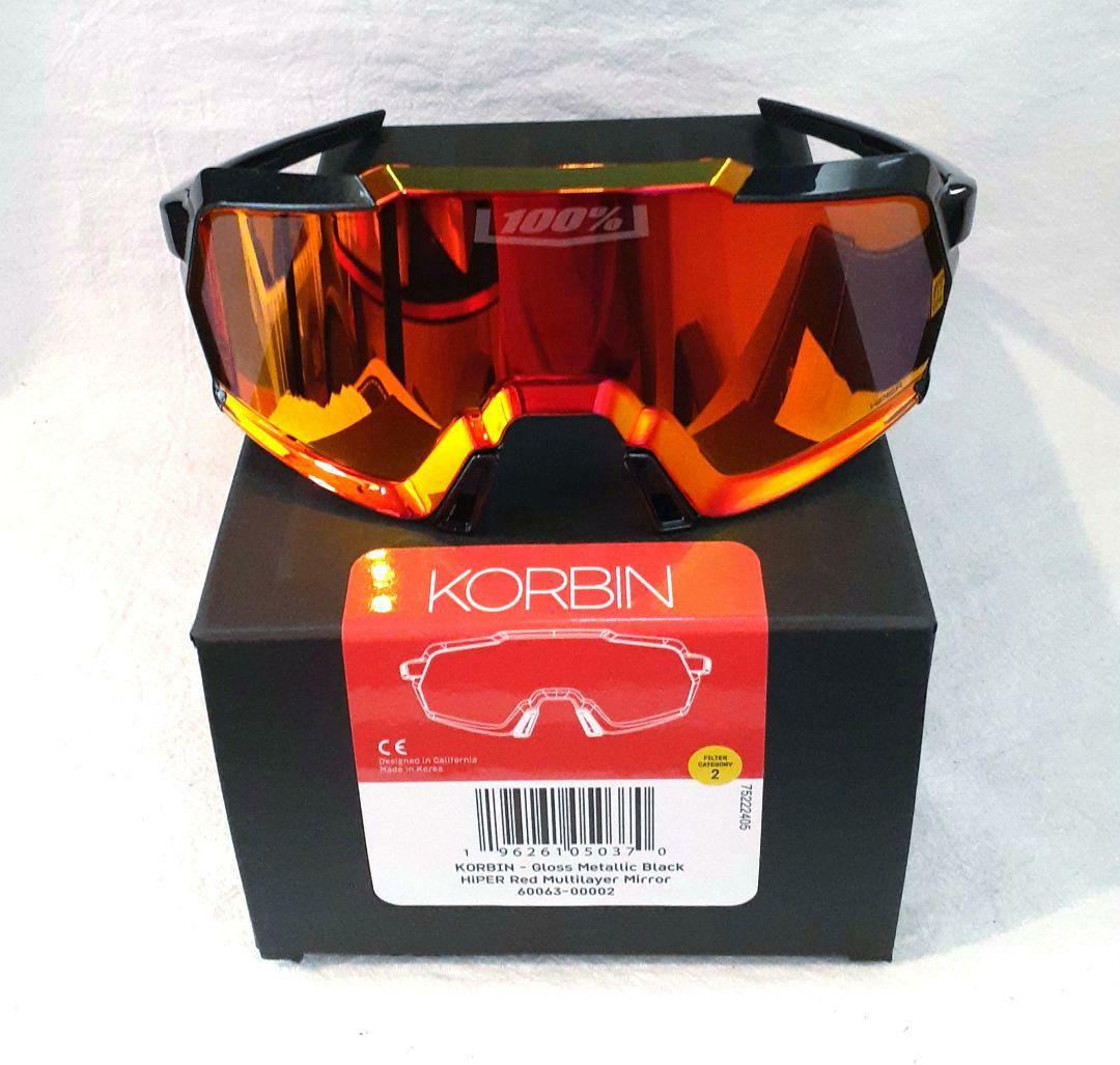 【最新作】 100% Korbin ブラックラメ ワンハンドレッド サングラス