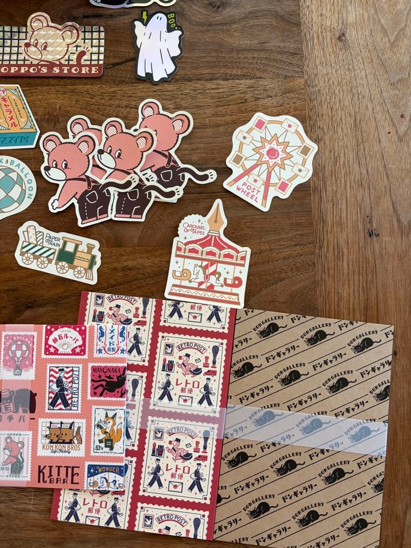 オビワン　レトロ郵便　デザインペーパー ミニカード　オッポ商店　貼り箱入り