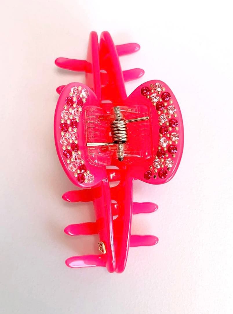 アレクサンドルドゥパリ　ピンク　クリップ　キラキラストーン　ショッキングピンク