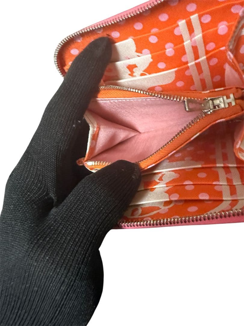 美品　エルメス アザップ シルクイン コンパクト　C刻印 ローズアザレ