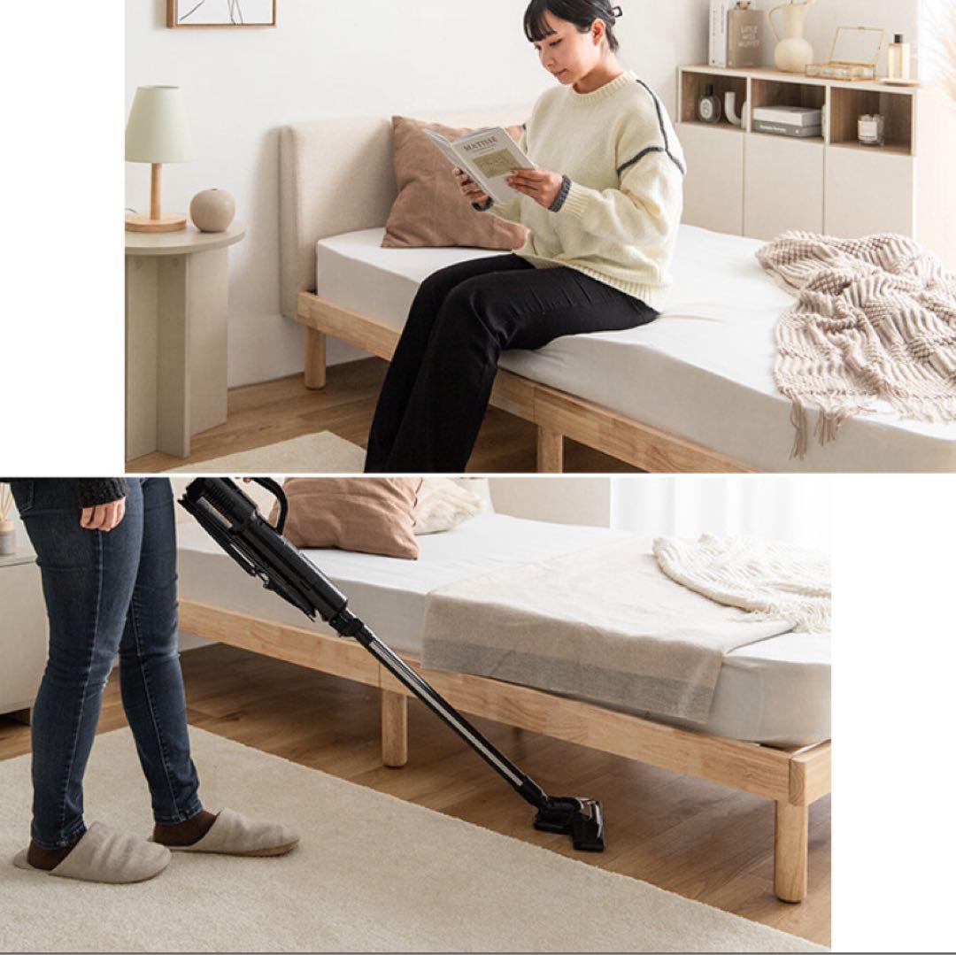 超高密度ポケットコイルマットレス付　シングル　ファブリックすのこベッド