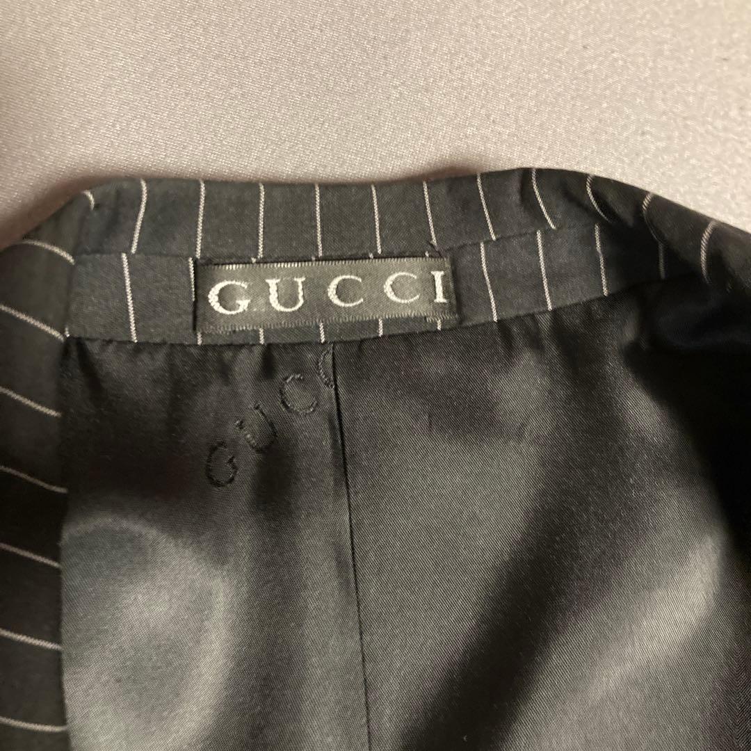 【古着】GUCCI　ストライプ　テーラード３釦 スーツ 【SIZE:52】