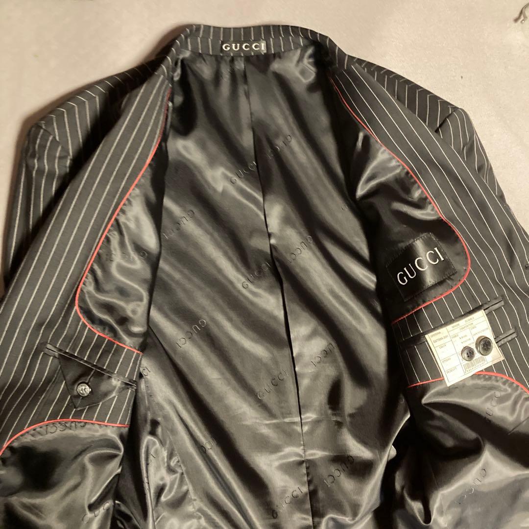 【古着】GUCCI　ストライプ　テーラード３釦 スーツ 【SIZE:52】