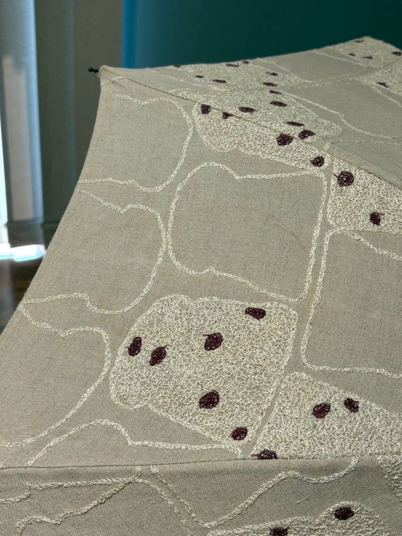 イイダ傘店　日傘　ぶどうパン柄　刺繍　シミ・カケあり