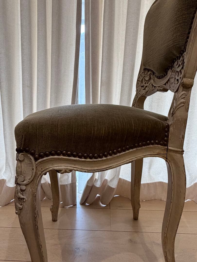 アンティーク　チェア　椅子　ヴィンテージ　猫脚　ロココ調　サロンチェア