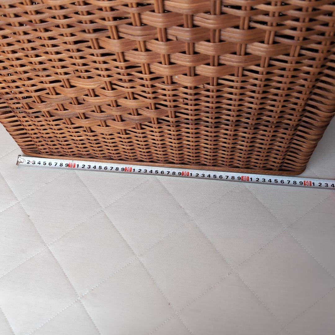 ラタン籐大型バスケット 昭和レトロ
