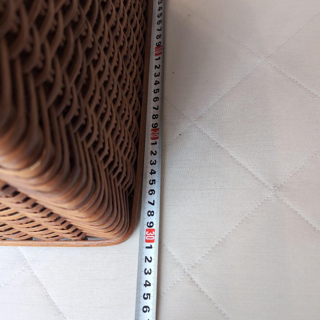 ラタン籐大型バスケット 昭和レトロ