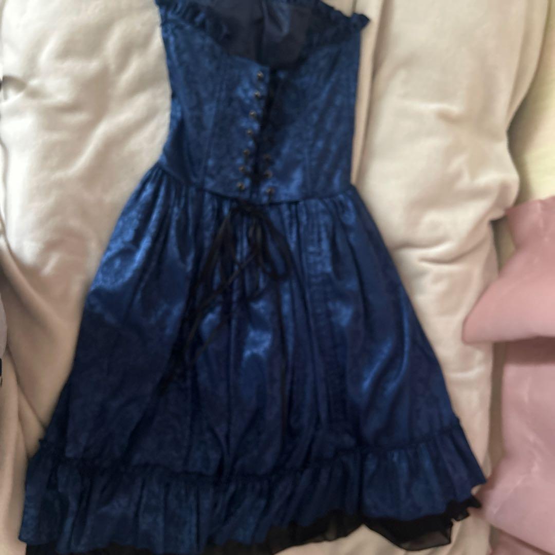 アトリエピエロ　コルセットスカート　コルセットドレス　青
