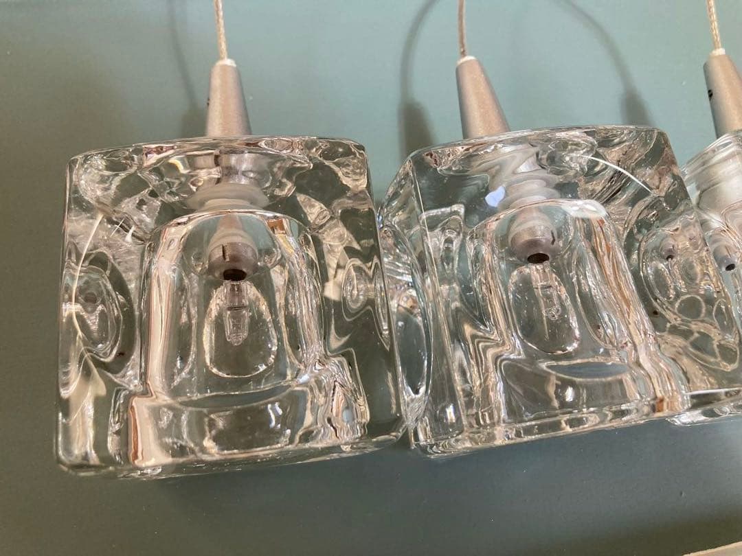 キシマ　クリアガラス 3灯 ペンダントライト