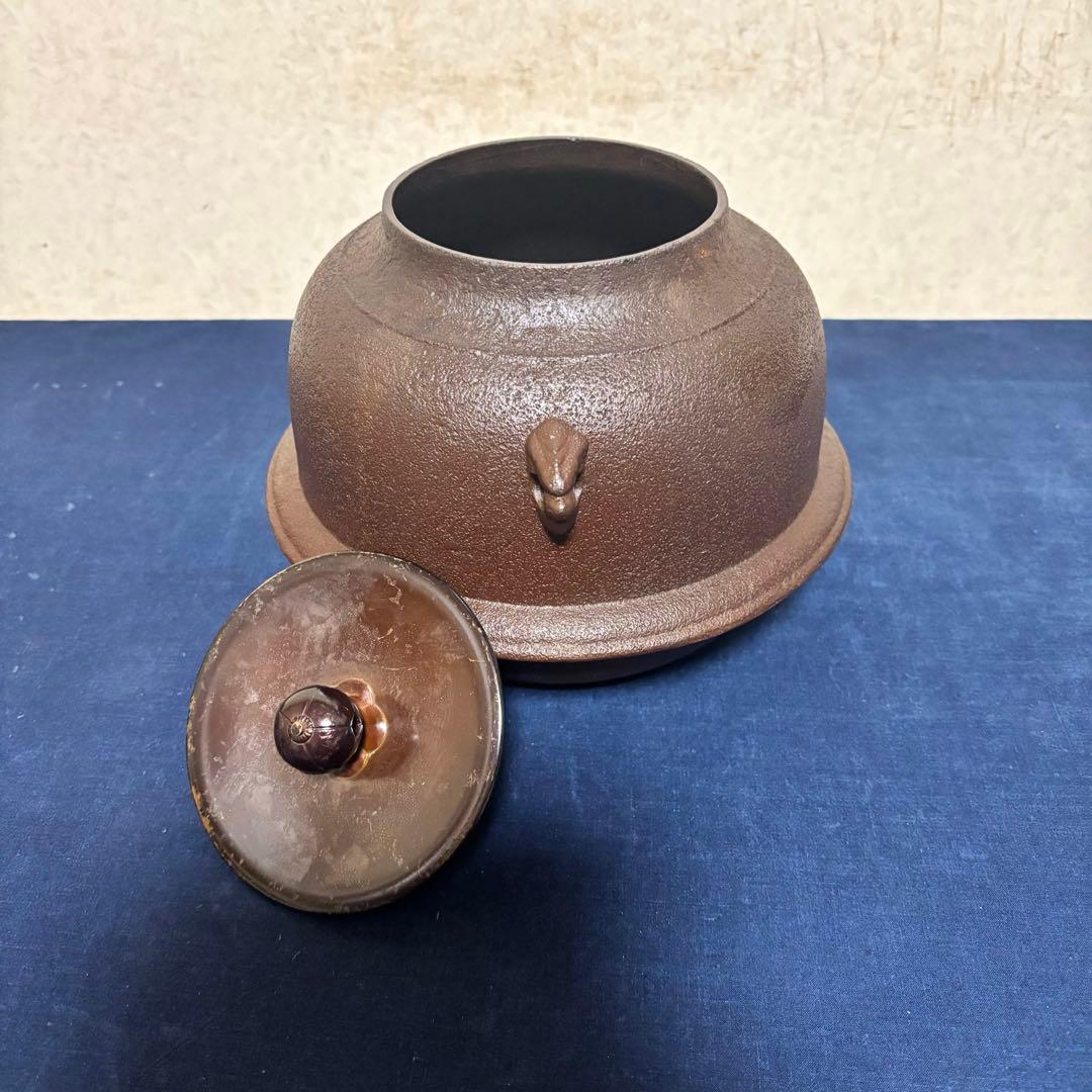 風炉/茶釜/電熱器/唐銅朝鮮風炉釜/野々田製電熱器/敷板/茶道具/お点前道具