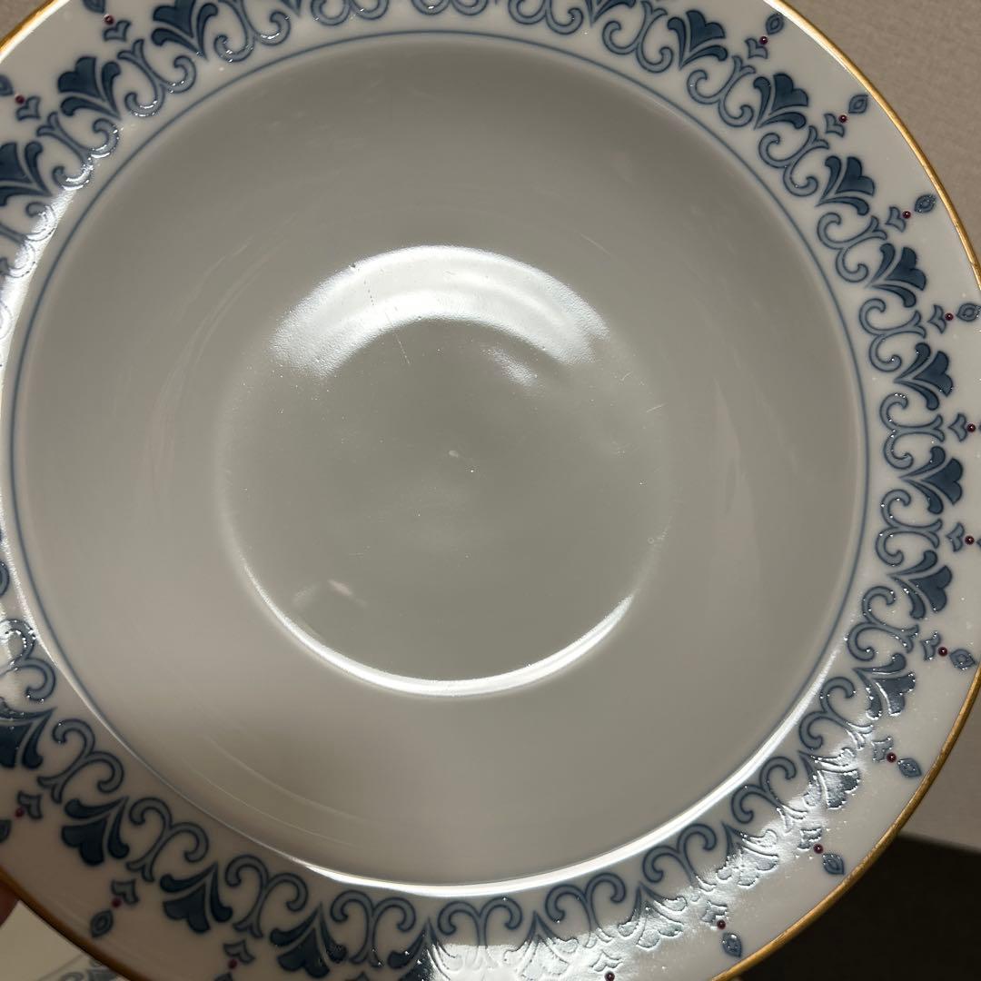 大倉陶園　呉須　金彩　手描き　スーププレート　ディナープレート