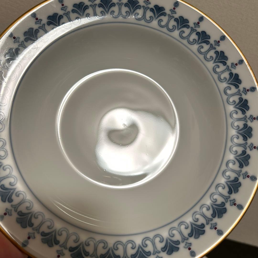 大倉陶園　呉須　金彩　手描き　スーププレート　ディナープレート