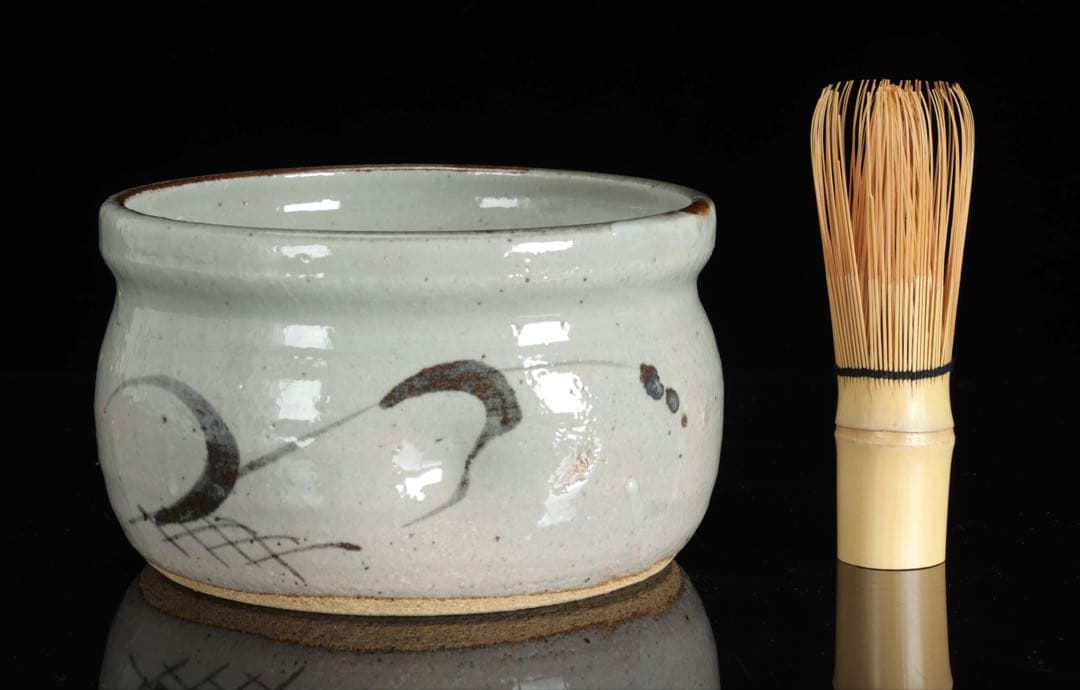 絵唐津 利右衛門銘 建水 在銘 共箱付 茶道具 唐津焼 時代物 古美術 骨董品