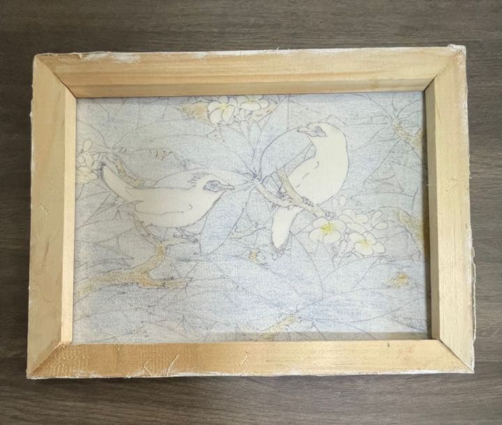 【値下中】ウォールインテリア　アジアン　バリ絵画　ブルー系【KA-6-4】