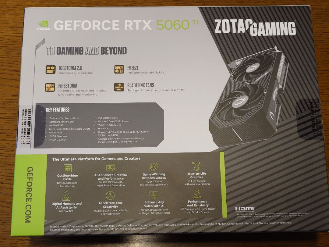 ZOTAC GEFORCE RTX 5060 Ti 8GB ほぼ新品