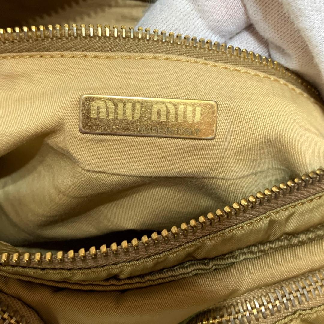miu miu 90s アーカイブ ショルダーバッグ ナイロン カーキ系 y2k