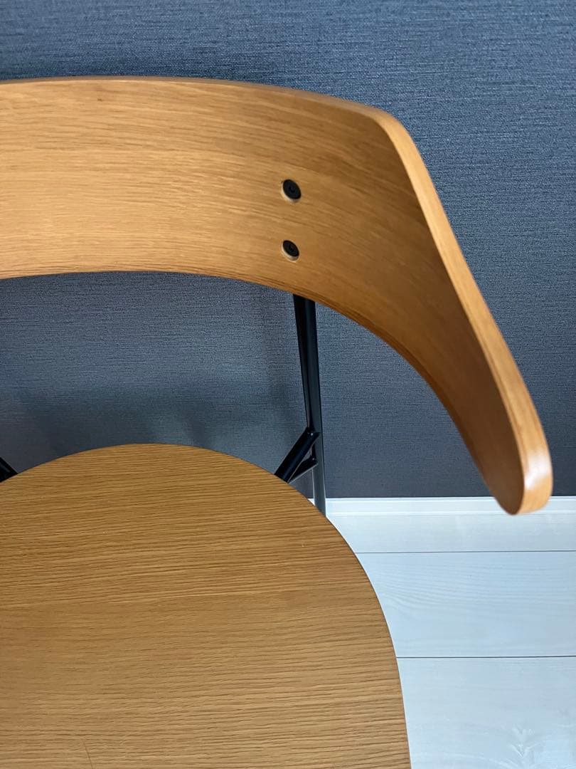 KANADEMONO ✨カナデモノ✨曲線プライウッドチェア美品/木材/アイアン①
