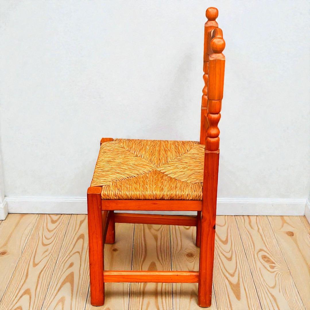 美品✨2脚セット❣️木製 カントリーチェア ラッシュシート ダイニングチェア
