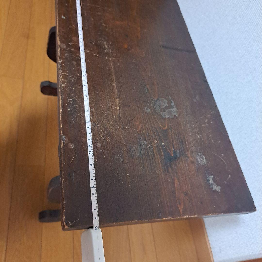 木製文机 ダークブラウン 引き出し付き