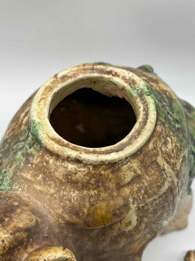 唐時代　唐三彩犀牛　極上品　【旧家旧蔵】　希少貴重　唐物(B-72)